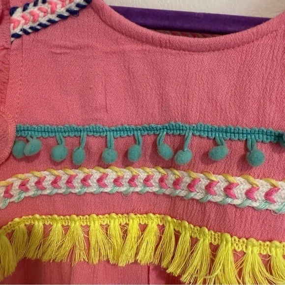 Hanna Banana Little Girl Baby Doll Dress with Embellishment Coral Color size 5 - Picture 8 of 8